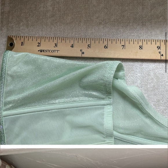 NWT Savage X Fenty Bustier Women Size M Going Platinum Mesh Green Mist Shimmer - Picture 8 of 9